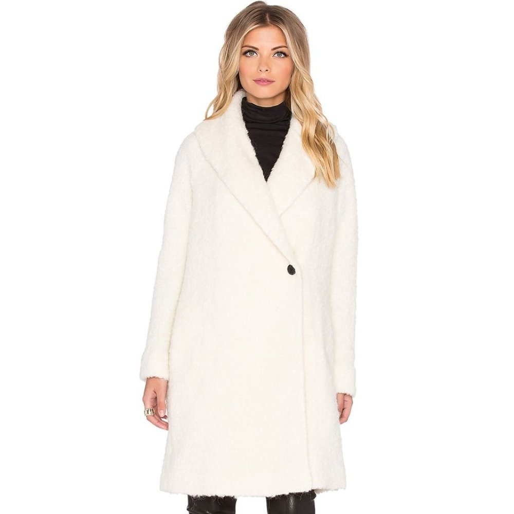 Vince Fuzzy Knit Boucle Coat